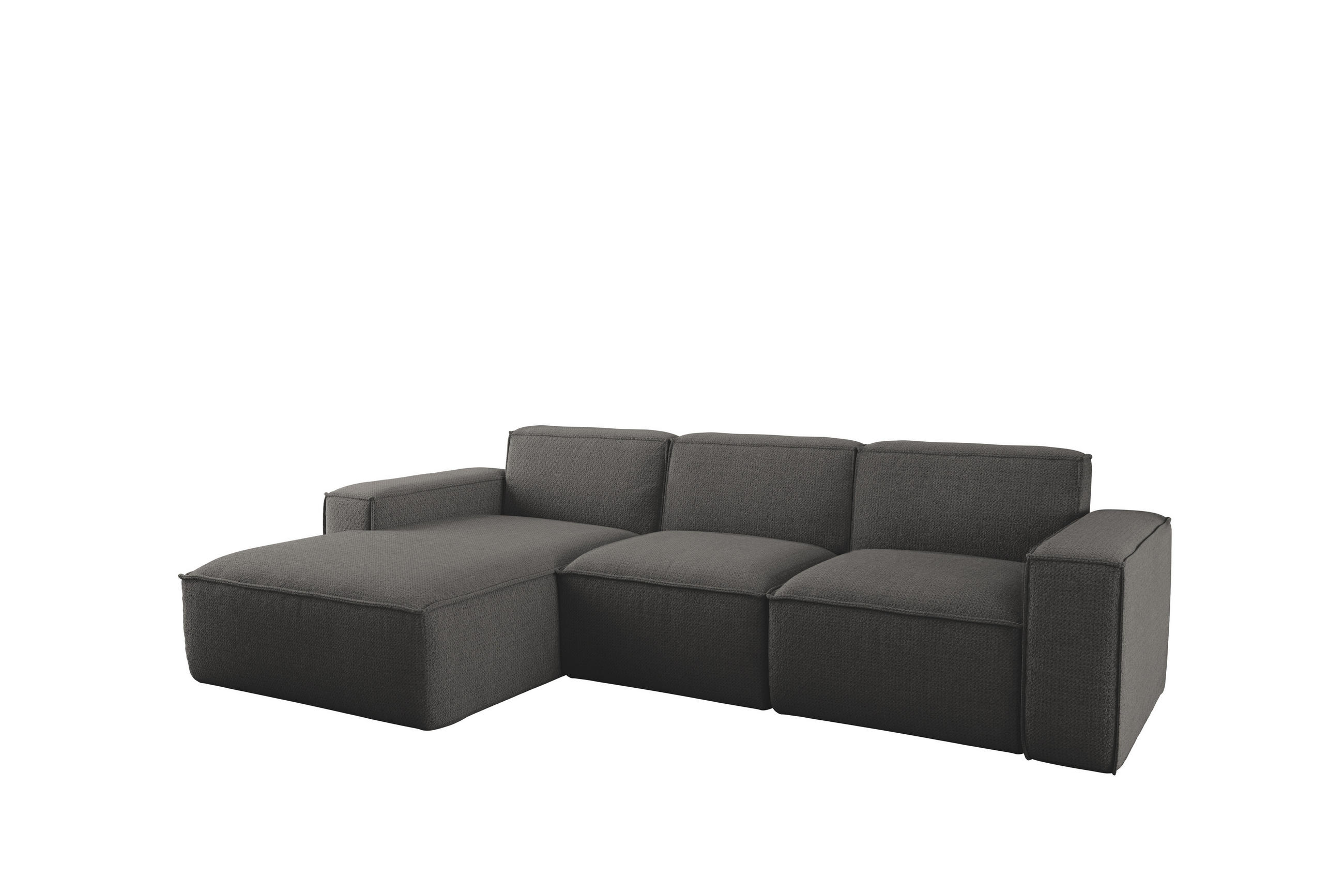 ECKSOFA L-Form Siena Stoff Artico Anthrazit Links - Anthrazit, Holz (165/266cm) - Kaiser Möbel