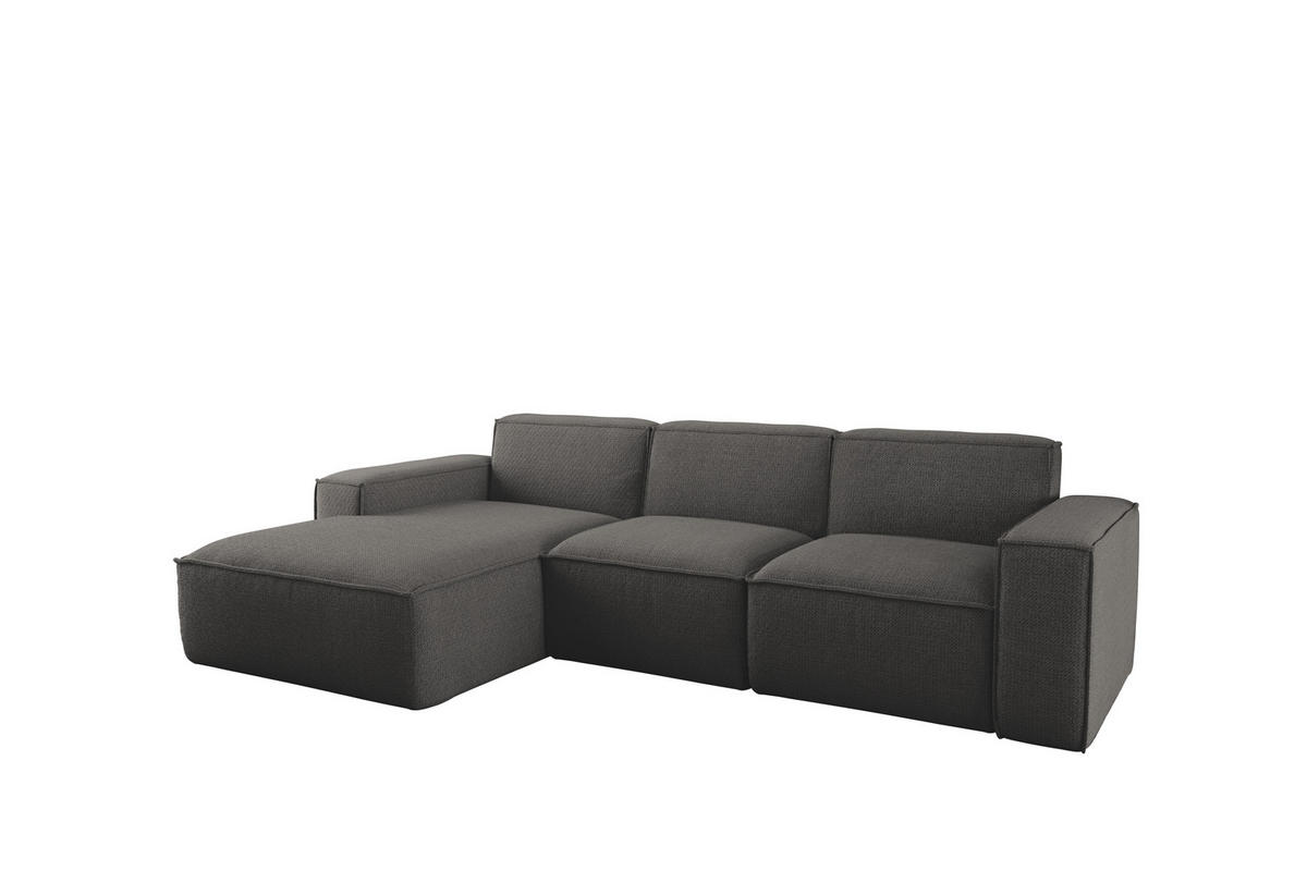 ECKSOFA L-Form Siena Stoff Artico Anthrazit Links - Anthrazit, Holz (165/266cm) - Kaiser Möbel
