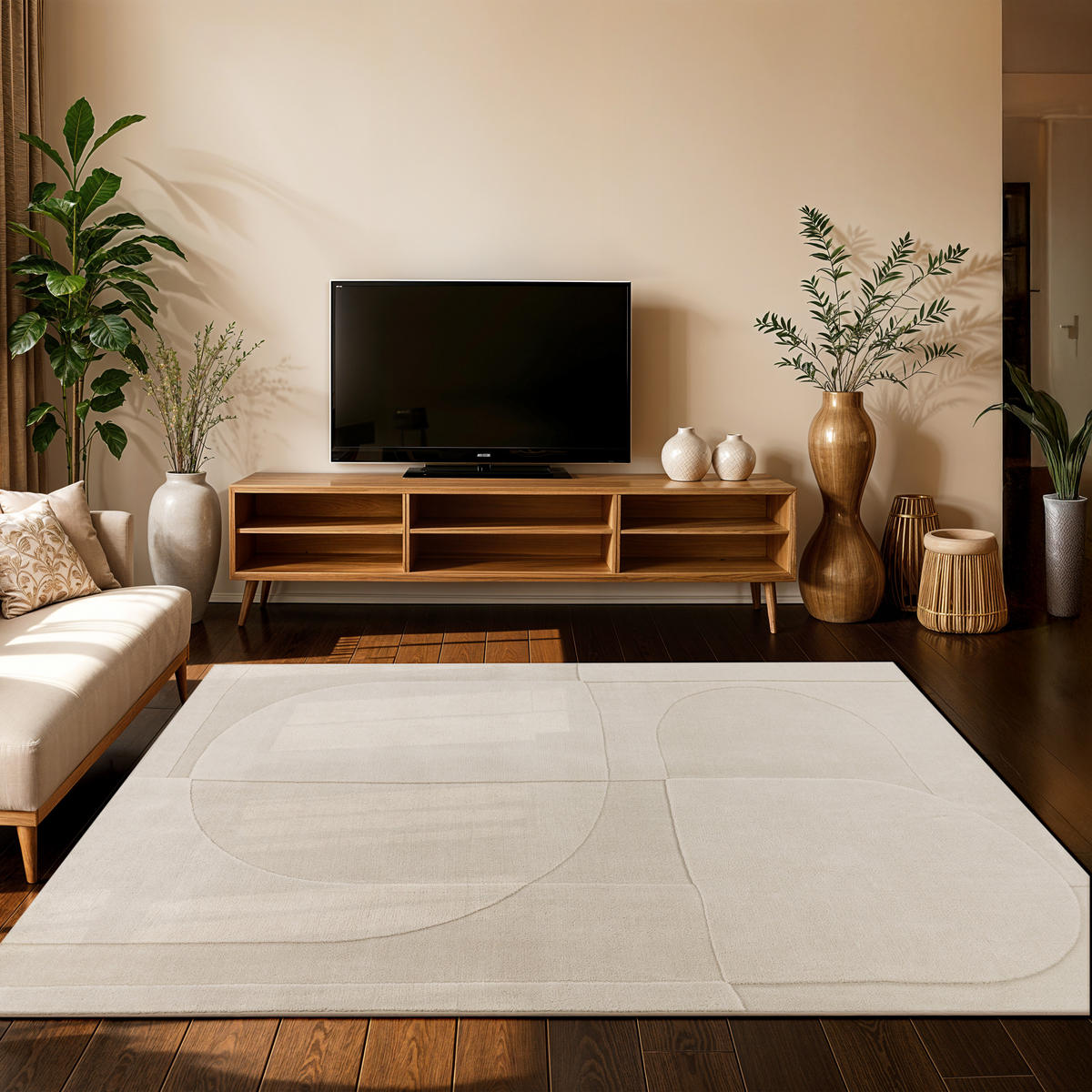 HOCHFLORTEPPICH 200/280 cm Osaka 423 - Creme, Textil (200/280cm) - Paco Home