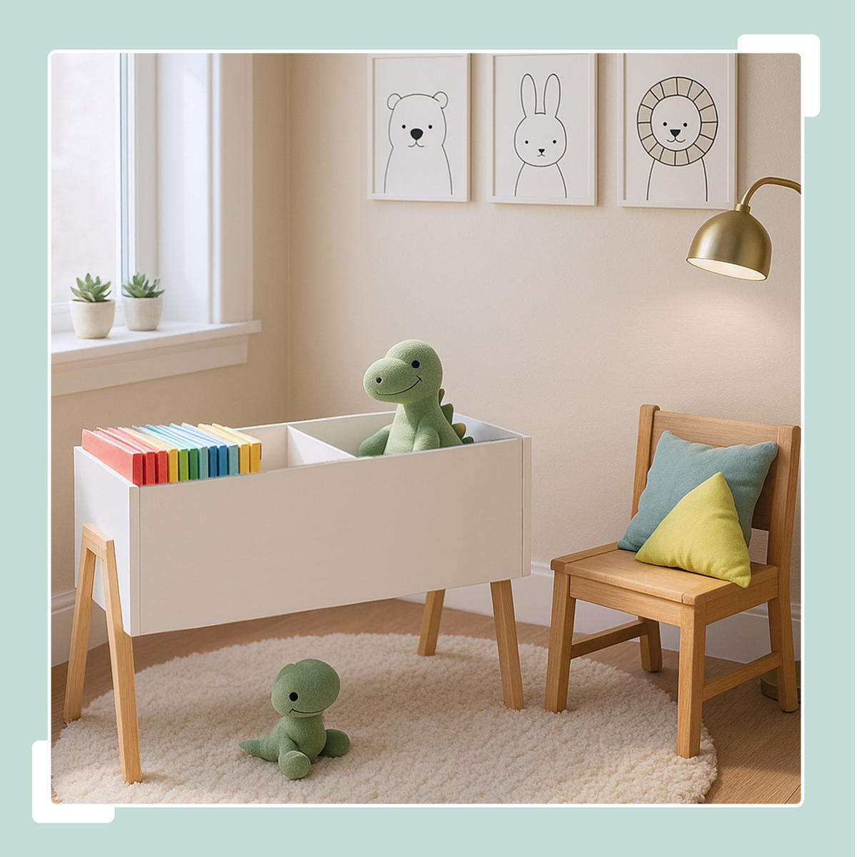 KINDERTRUHE Weiß Natur 2 Fächer - Weiß, Holz/Holzwerkstoff (60/30cm) - Relaxdays