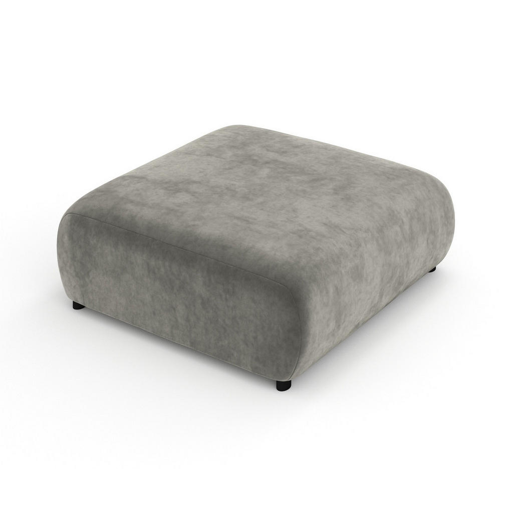 Thumbnail - Maison de Reve Pouf, Grau, Textil, 2-Sitzer, Füllung: Schaumstoff, Quadratisch, Rundrohr, 110x37x110 cm, Oeko-Tex® Stand...