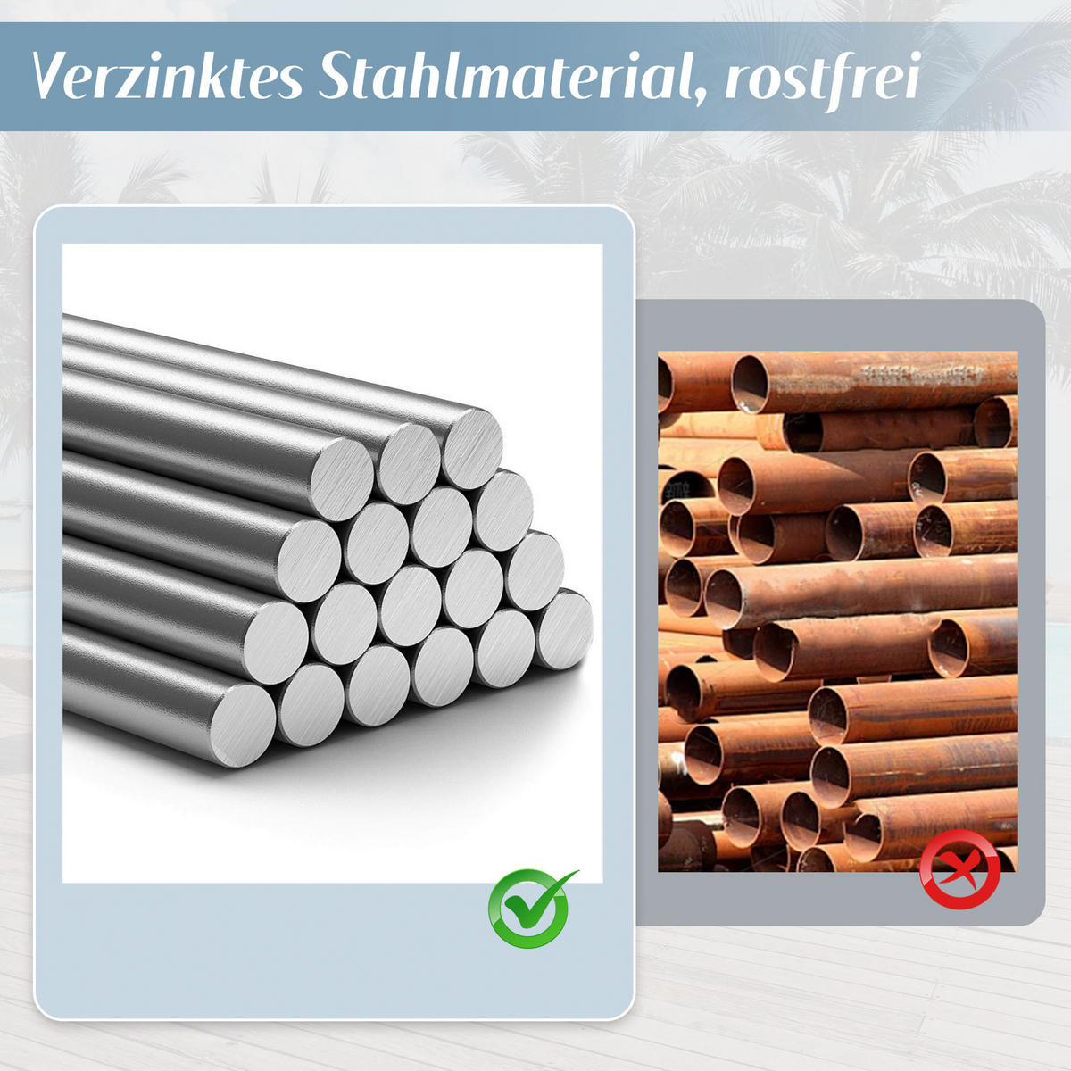 GARTEN-ESSGRUPPE 240/183/40 cm grau aus Stahl und Polyester für bis zu 8 Personen - Grau, Holzwerkstoff - OKWISH