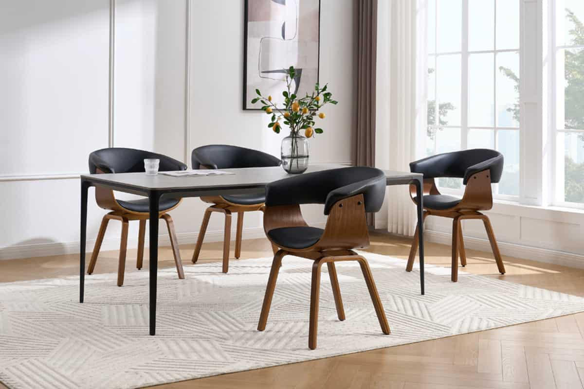 STUHL ORGANIC Kunstleder Schwarz 85 cm - Schwarz/Braun, Holz/Kunststoff (62/84/52cm) - riess-ambiente