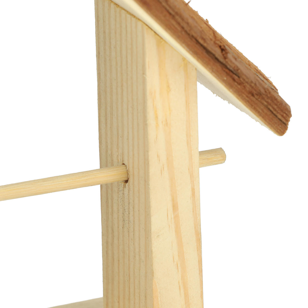 VOGELFUTTERHAUS - Hellbraun, Holz (23/27/13cm) - Relaxdays