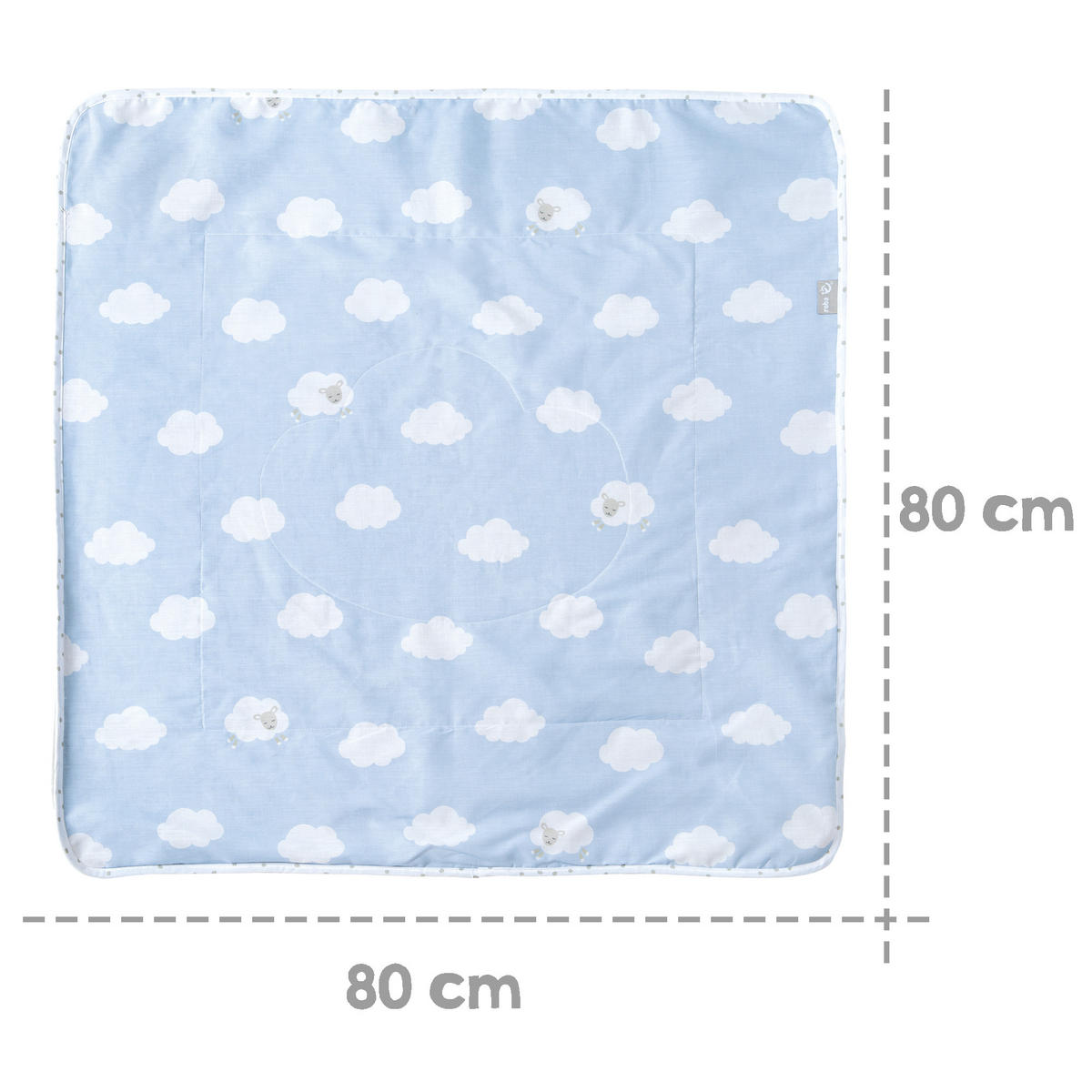 BABYDECKE 80 x 80 cm Kleine Wolke blau - Blau, Textil (80/80cm) - Roba