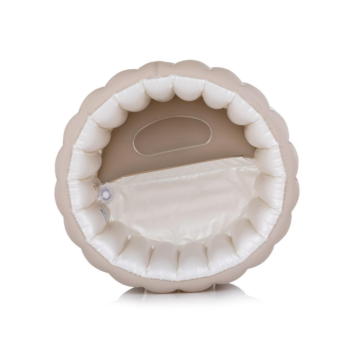 BABYBADEWANNE Bubble Nest beige aufblasbar, Sitz, Pumpe, Badehilfe, platzsparend, ab 8 bis 36 Monate - Beige, Kunststoff (48/59cm) - Chipolino