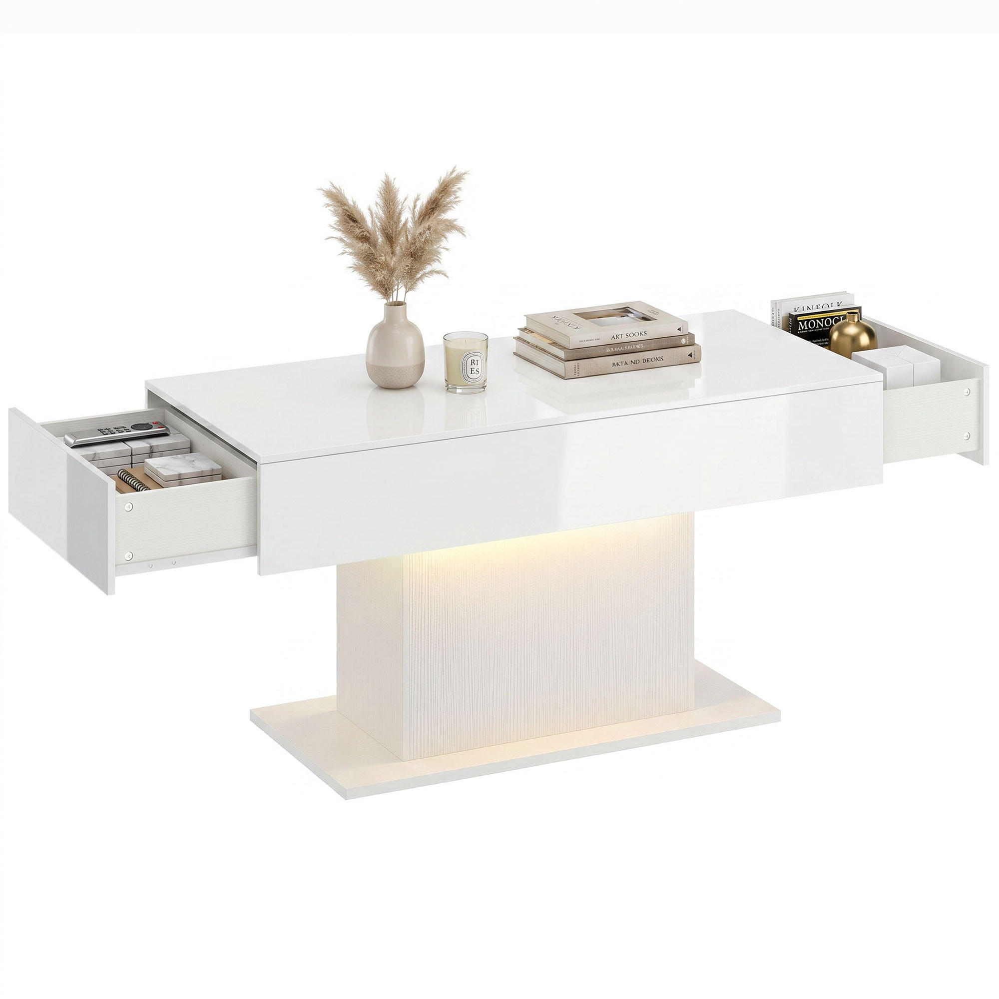 COUCHTISCH Weiß 1 Stück - Weiß, Naturmaterialien (108/48/55cm) - GiPP