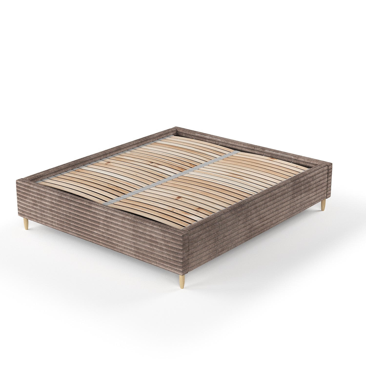 POLSTERBETT Larch Beige 180/200 cm im Samtstoff - Beige/Schwarz, Holz/Holzwerkstoff (180/200cm) - Maison de Reve