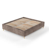 POLSTERBETT Larch Beige 180/200 cm im Samtstoff - Beige/Schwarz, Holz/Holzwerkstoff (180/200cm) - Maison de Reve
