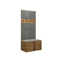 GARDEROBEN-SET Orion IV - Eiche Artisan/Grau, Holzwerkstoff/Kunststoff (84/186/46cm) - MIRJAN24