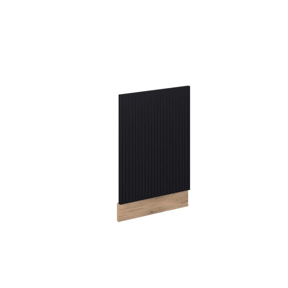 FRONTBLENDE Fame-Line, Schwarz gestreift, 45 cm ohne Arbeitsplatte - Eiche Wotan/Schwarz, Holzwerkstoff (45/67.4/1.6cm) - Vicco
