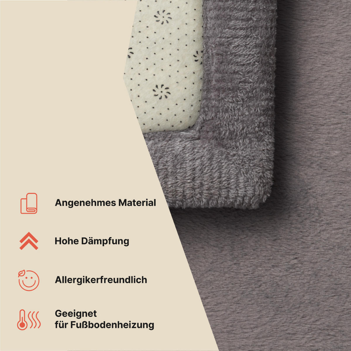 KINDERTEPPICH FLUFFIN dunkelgrau kuschelig waschbar 150/200 cm - Dunkelgrau, Textil (150/200cm) - Tapiso