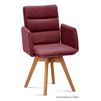 ARMLEHNSTUHL drehbar (4er-Set) Dorri 52x92x60 Eiche geölt/Marsala - Eichefarben/Brombeere, Kunststoff (60/92/52cm) - 58aufmkessel