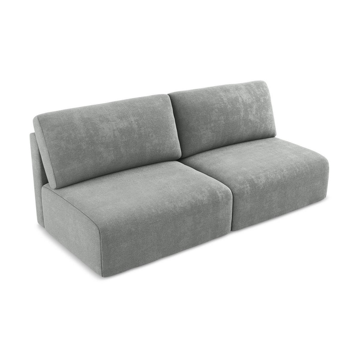 3-SITZER SOFA mit Schlaffunktion Chenille Stoff Grau - Blau/Schwarz, Kunststoff/Textil (216/79/102cm) - LaMiaSofa