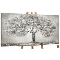 GEMÄLDE Lebensbaum auf Keilrahmen 100x50 cm - Silberfarben, Holz (100/50cm) - YS-art gallery
