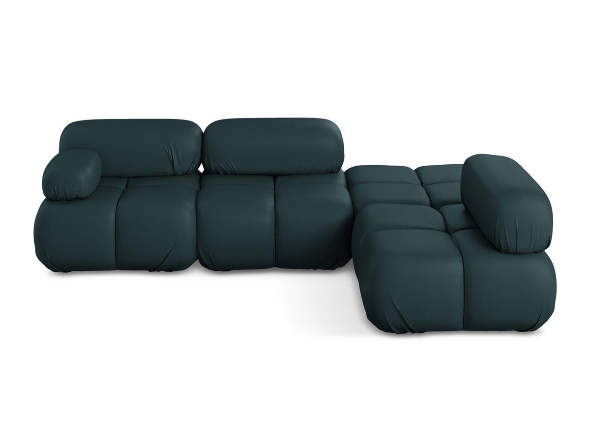 ECKSOFA Rechts Kunstleder Blau - Blau/Petrol, Leder/Kunststoff (285/190cm) - Makamii