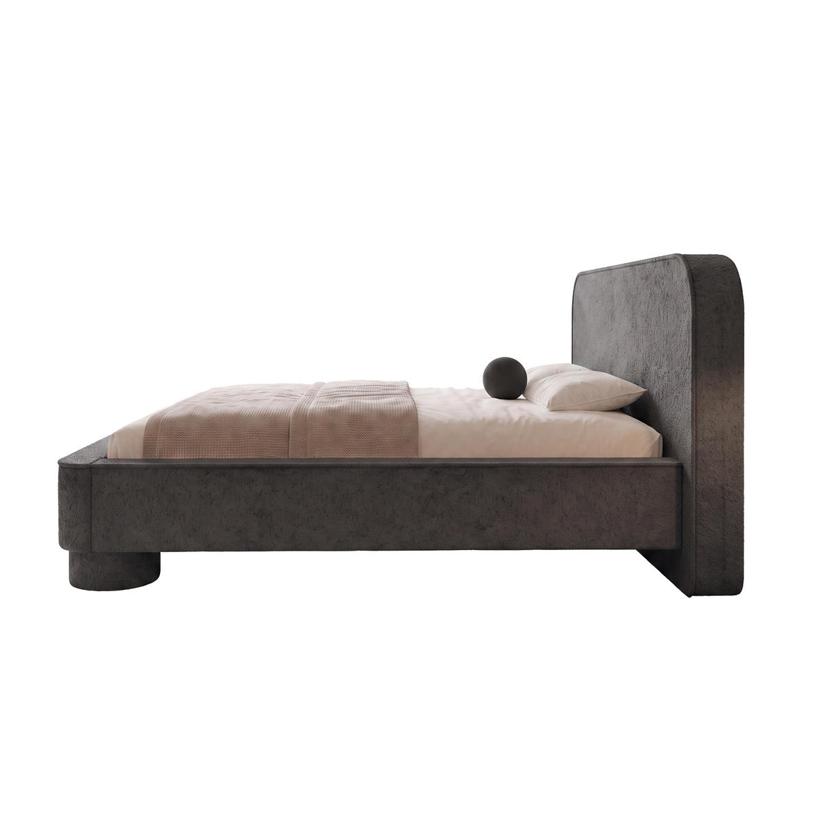 POLSTERBETT SALNUK 120x200 cm, Anthrazit - Anthrazit, Textil (200/120cm) - Fedve