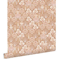 TAPETE Blumenmuster im Jugendstil 50 x 900 cm - Terracotta, Papier (50/900cm) - ESTAhome