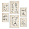 POSTER Set Mit 6 Plakaten Mit Spielzeuge Patenten Im Vintage Stil A3 & A4 Weißer Rahmen - Weiß, Papier (29/3cm) - Nacnic