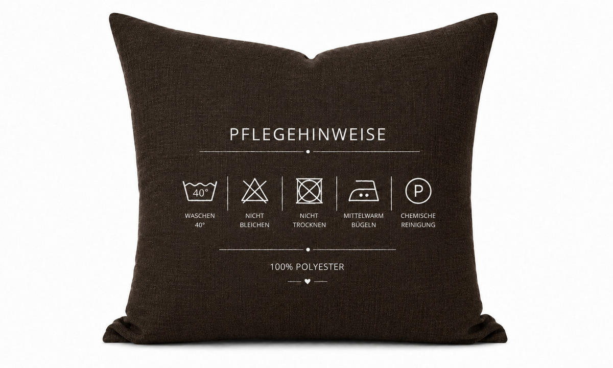 KISSENBEZUG Leinenoptik 60/60 cm Dunkelbraun - Dunkelbraun, Textil (60/60cm) - TiborTex