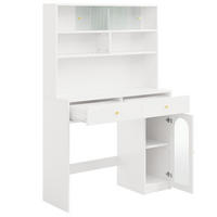 KÜCHENSCHRANK MIT ARBEITSFLÄCHE UND HAKENLEISTE, MDF Weiß, Esszimmerschrank mit Glastüren, 120/180/45 cm - Weiß, Kunststoff (45/180/120cm) - Rolipo