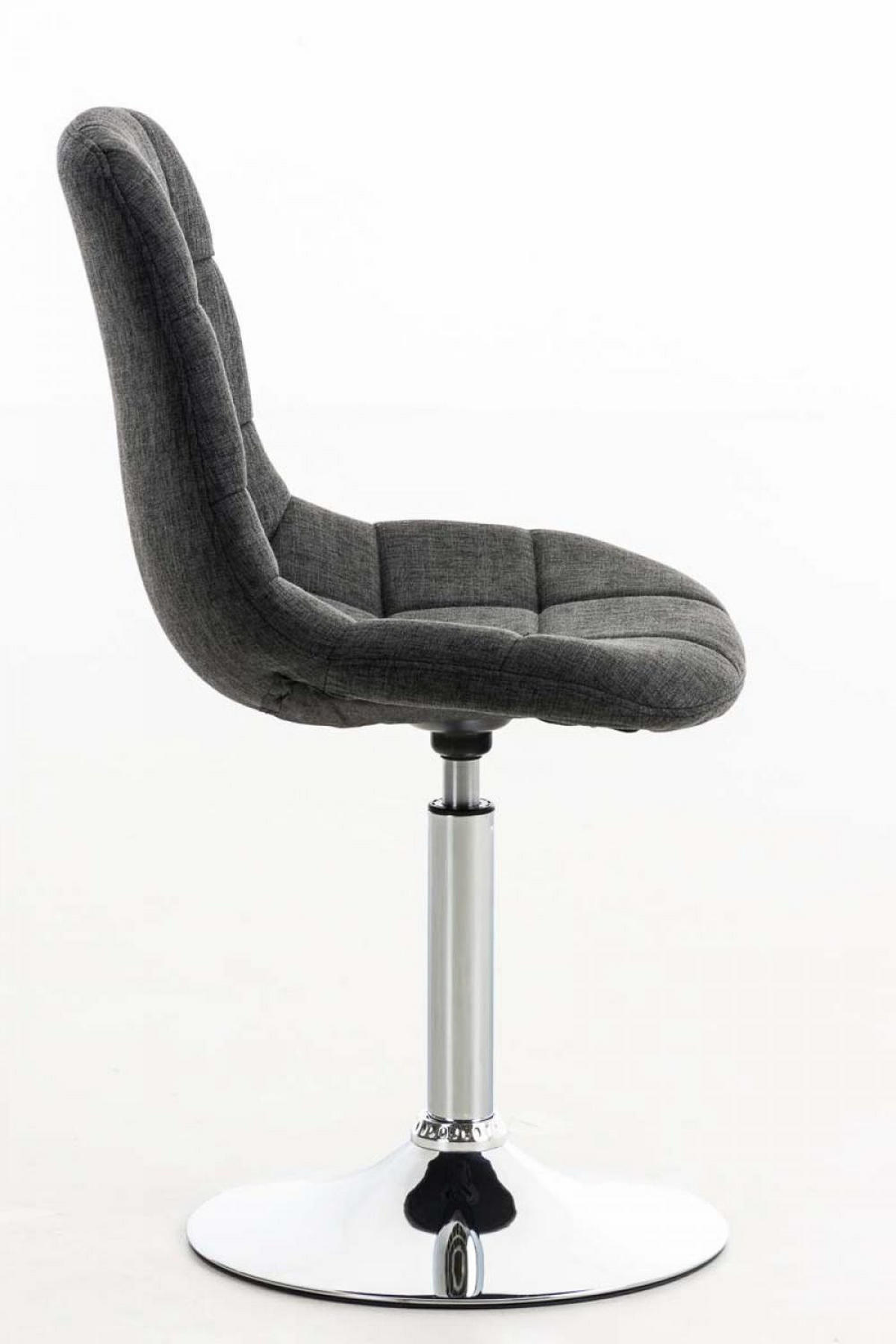 DREHSTUHL Stoff dunkelgrau - Chromfarben/Dunkelgrau, Textil/Metall (48/84/52cm) - CLP