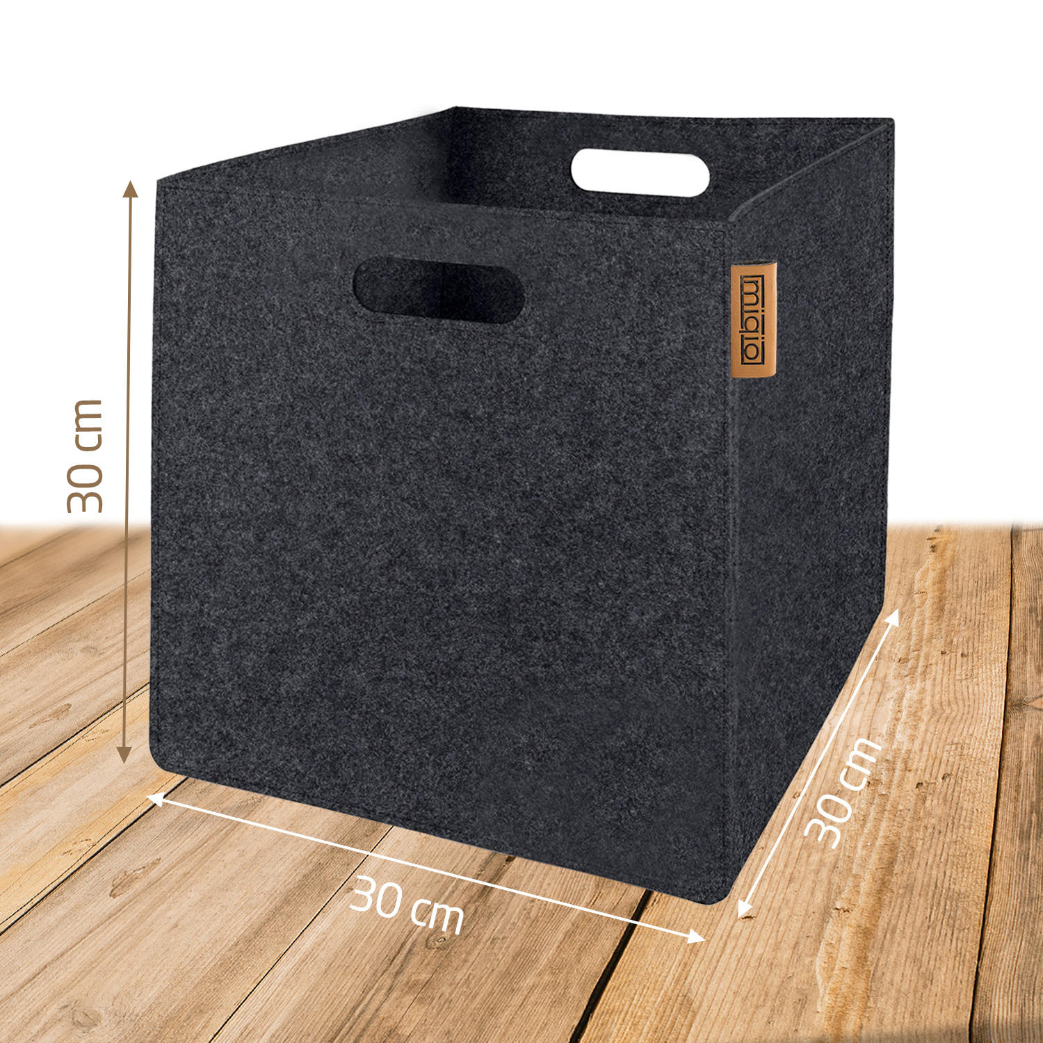 AUFBEWAHRUNGSKÖRBE 2er-Set - Dunkelgrau, Textil (30.5/30.5/30.5cm) - Miqio Design