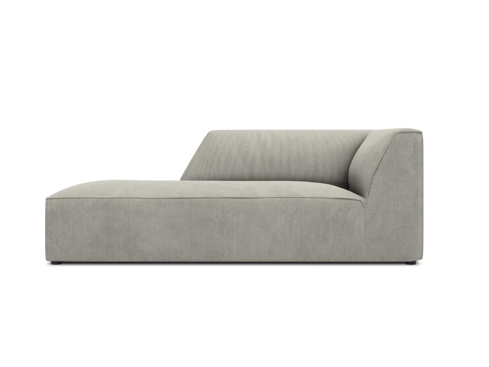 CHAISELONGUE links Ruby aus Cord hellgrau - Hellgrau, Textil (93/69/180cm) - Micadoni