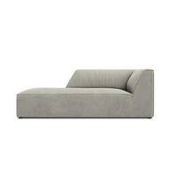 CHAISELONGUE links Ruby aus Cord hellgrau - Hellgrau, Textil (93/69/180cm) - Micadoni