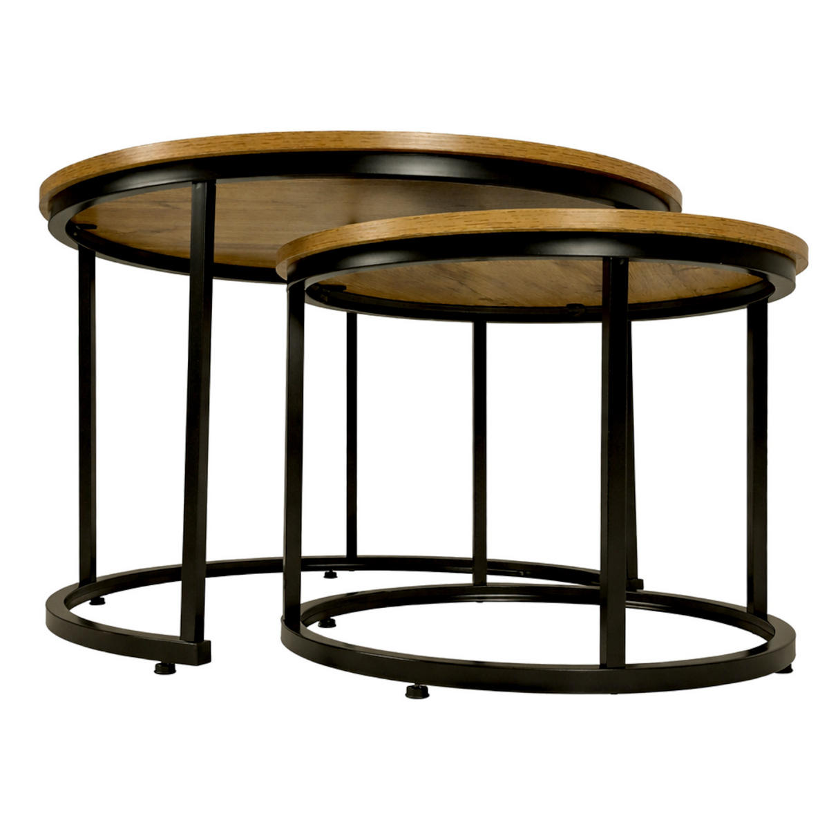 COUCHTISCH Holzoptik Metall Erlefarben Schwarz 2er Set 47x53x53 cm - Erlefarben/Schwarz, Holzwerkstoff/Metall (53/53/47cm) - Begryf