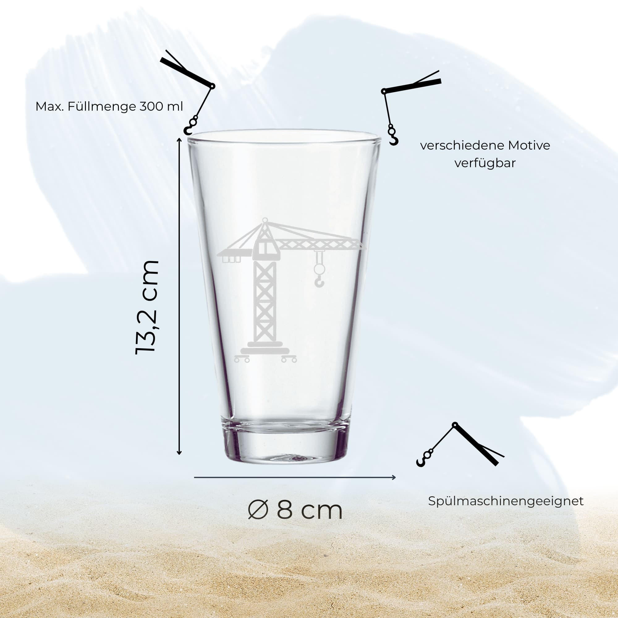 KINDERBECHER Kran transparent 300 ml - Transparent, Glas (0.3L) - LUXENTU