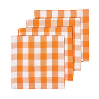 STOFFSERVIETTEN Vichy-Karo orange, 4er-Set 45/45 cm - Orange, Textil (45/45cm) - Homescapes