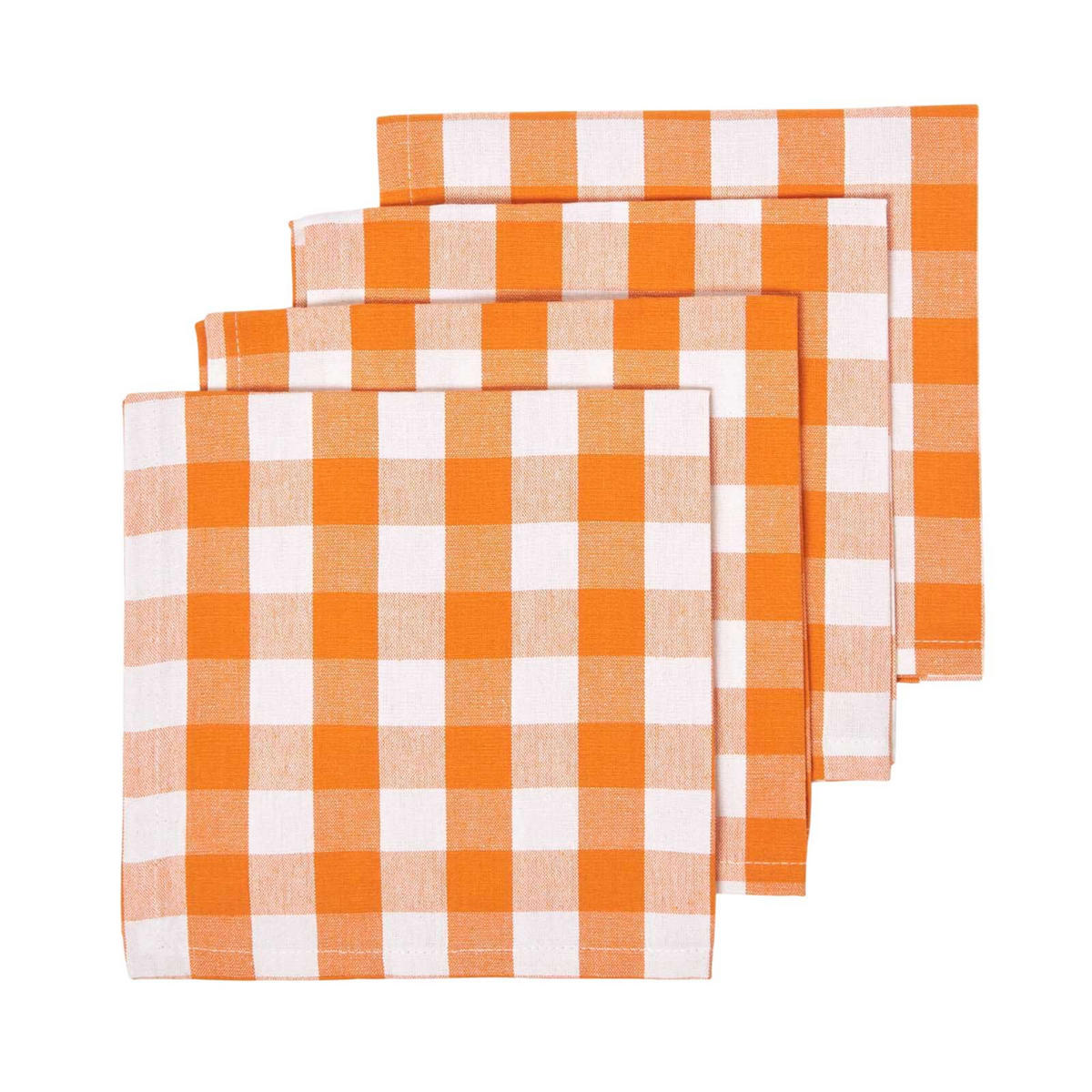 STOFFSERVIETTEN Vichy-Karo orange, 4er-Set 45/45 cm - Orange, Textil (45/45cm) - Homescapes