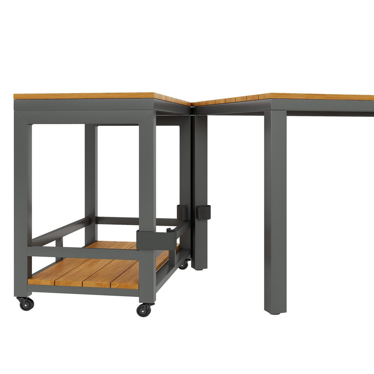 GARTENMÖBEL-SET 150/79,5/75 cm mit abnehmbarem Tisch und Sitzkissen, Seilarmlehnen, Grau/Natur - Grau, Metall - Redom