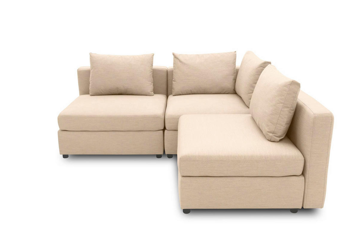 GARTENLOUNGE-SET 2 Bozhana mit Outdoorbezug in beige - Beige, Kunststoff - 58aufmkessel