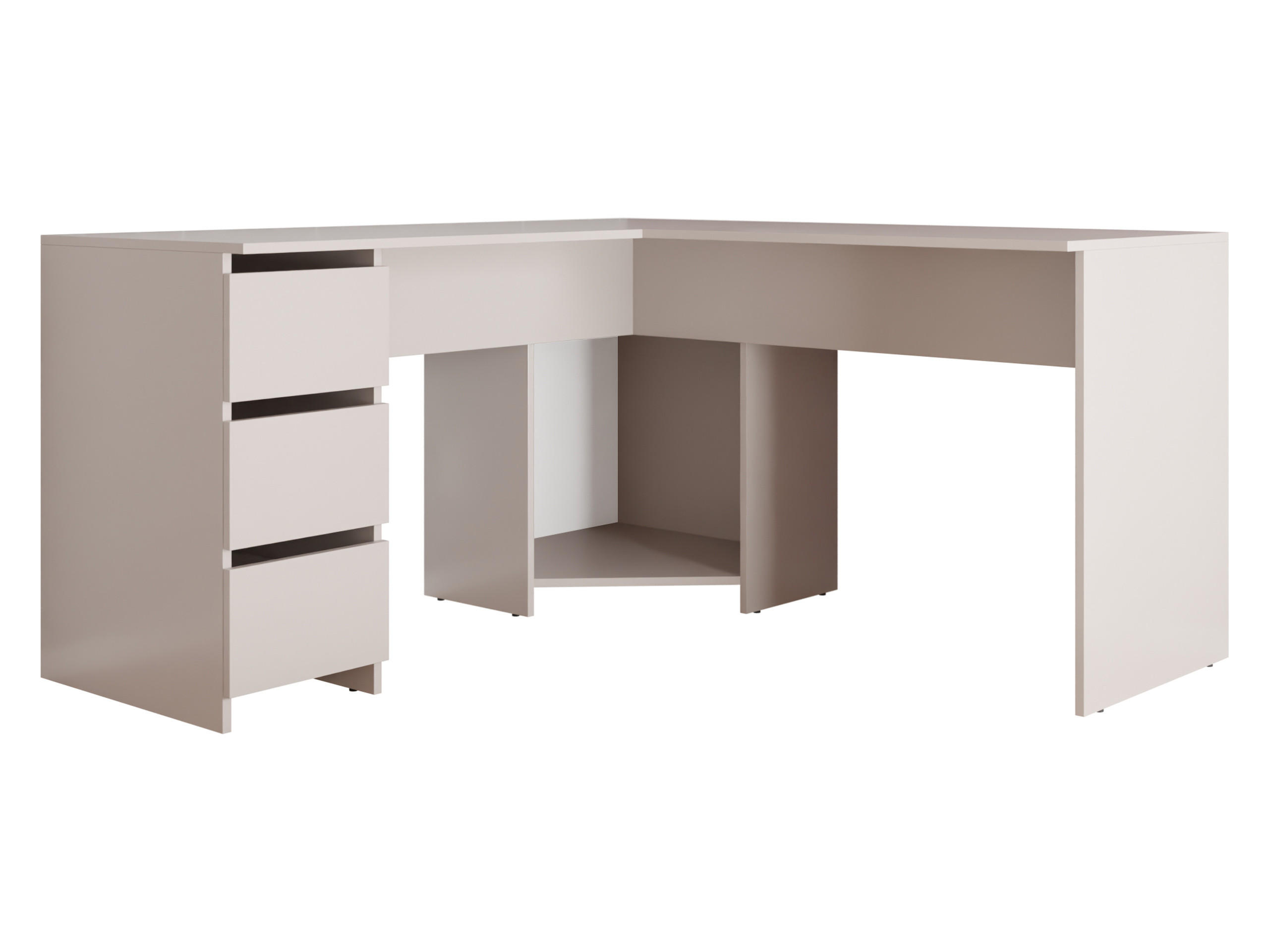 ECKSCHREIBTISCH Fotyn - Kaschmir/Schwarz, Holzwerkstoff/Kunststoff (142/142/74cm) - MIRJAN24
