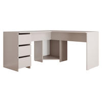 ECKSCHREIBTISCH Fotyn - Kaschmir/Schwarz, Holzwerkstoff/Kunststoff (142/142/74cm) - MIRJAN24