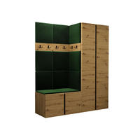 MOBILIER PENTRU HOL Orion III - verde/stejar Artisan, material plastic/compozit lemnos (158/186/46cm) - MIRJAN24