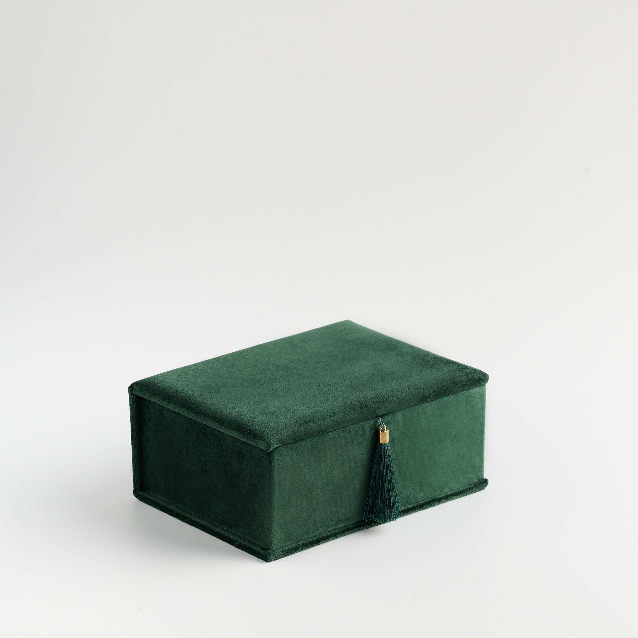 SCHMUCKKÄSTCHEN Paminto - Dunkelgrün, Textil (13/8/17.8cm) - home&you