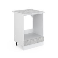 UNTERSCHRANK R-Line Beton 60 cm mit Großnische, mit Arbeitsplatte - Weiß/Grau, Holzwerkstoff (60/81.6/60cm) - Vicco