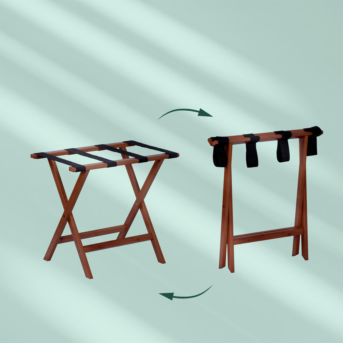 KUFROVÝ stojan - hnedá, drevo/textil (58/52/37.5cm) - Relaxdays