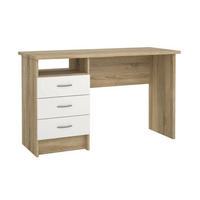 SCHREIBTISCH Eiche, Weiß 48.1/120.1/72.6 cm - Braun, Holzwerkstoff (48.1/120.1/72.6cm) - DMORA