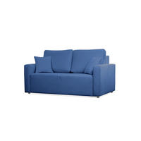 SOFA Mira Blau, Zweisitzer Sofa, mit Schlaffunktion - Blau, Holzwerkstoff/Textil (170/99/114cm) - Bettso