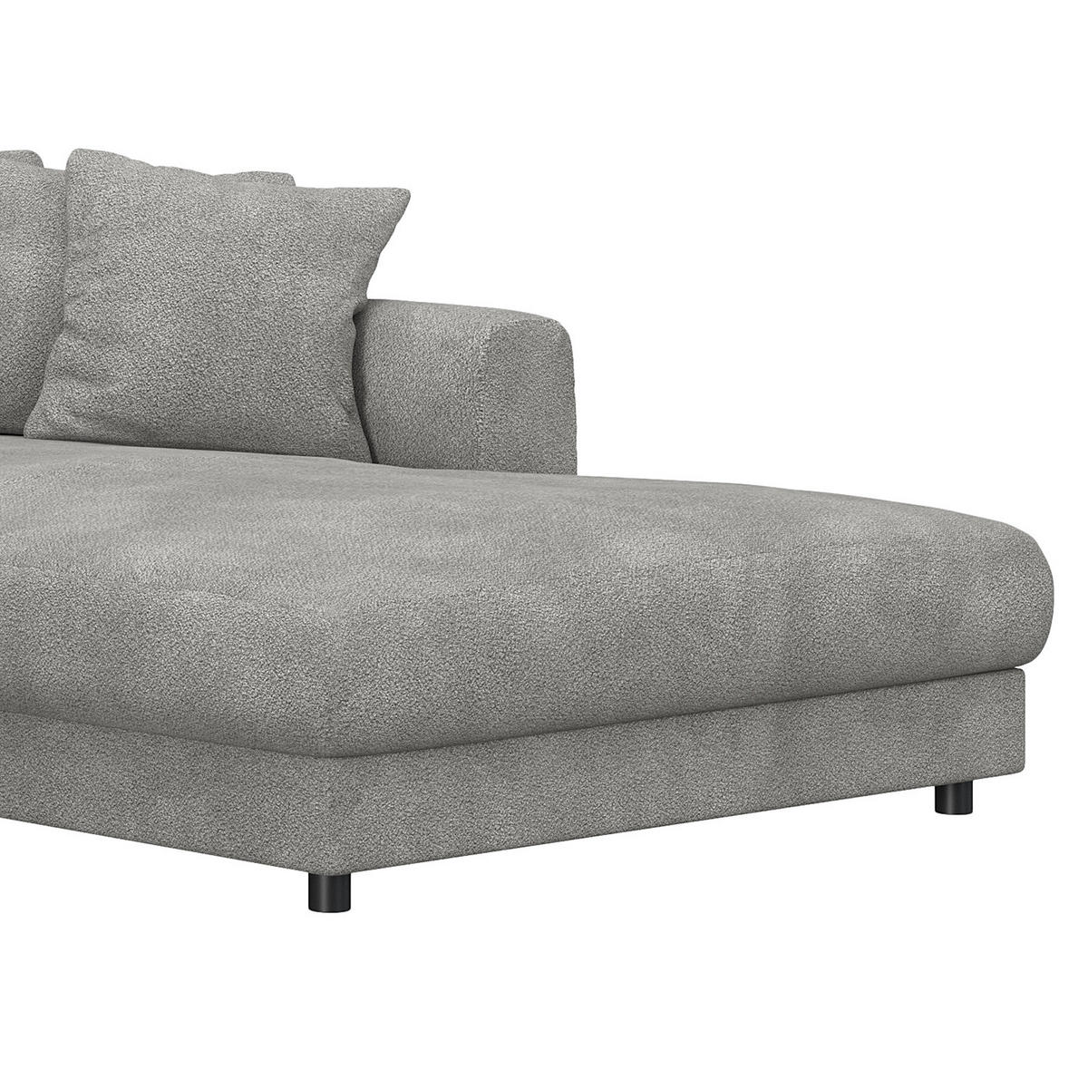 ECKSOFA mit Longchair - Schwarz/Grau, Kunststoff/Textil (238/183cm) - home24