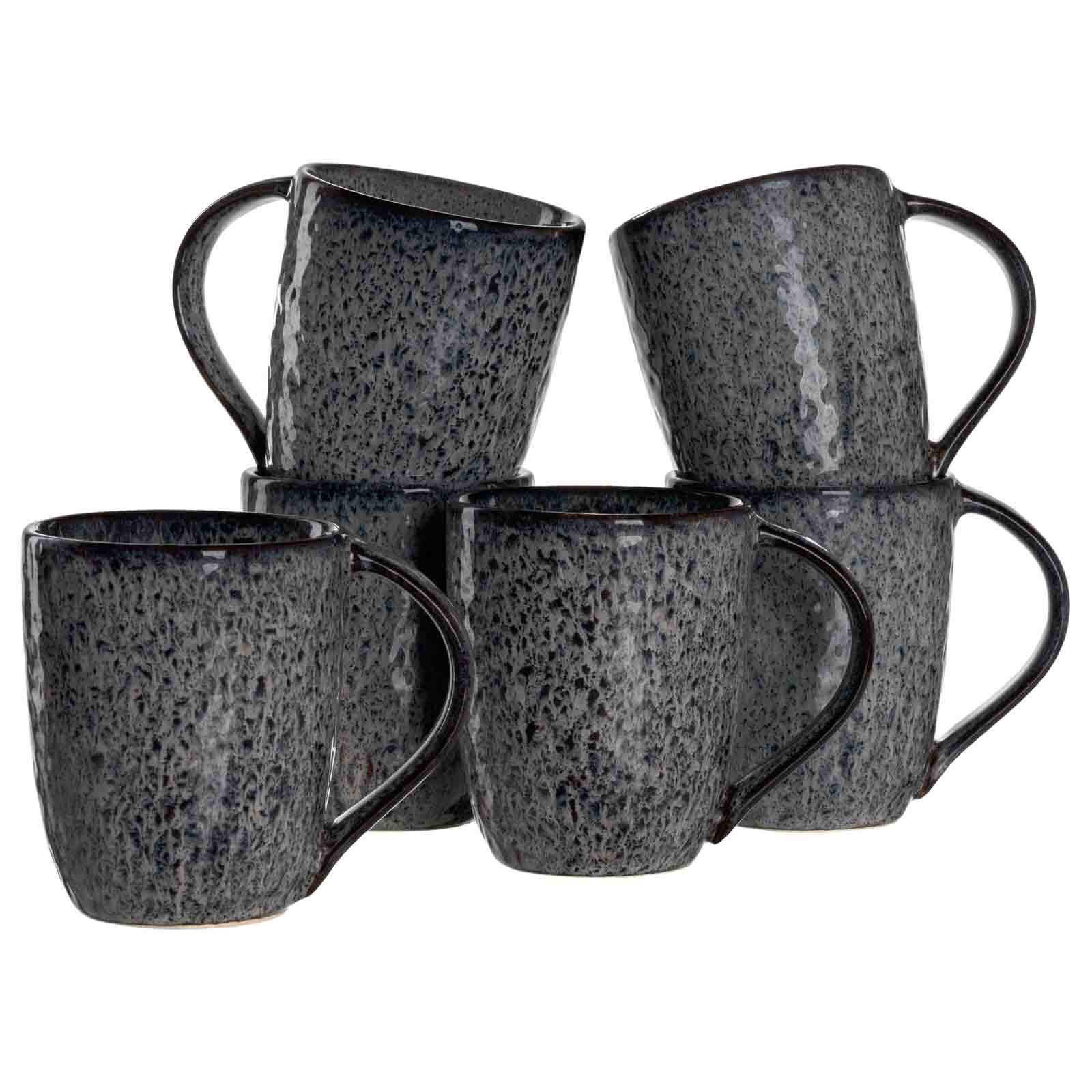 KAFFEEBECHER Matera anthrazit 430 ml 6er Set - Grau, Keramik (0.43L) - Leonardo Living