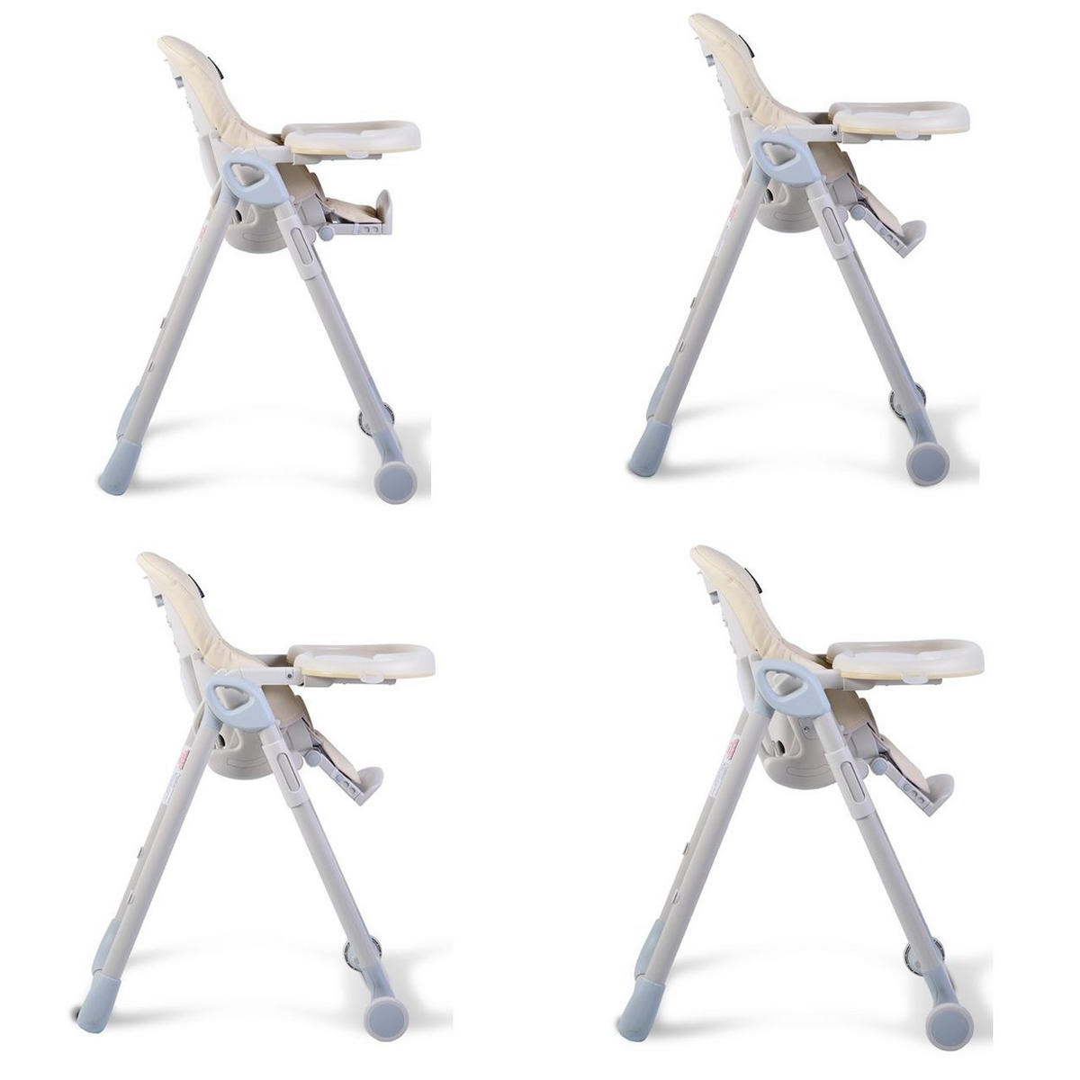 HOCHSTUHL I eat beige höhenverstellbar, klappbar, doppelter Tisch Fußstütze - Beige, Metall (80/105cm) - Cangaroo