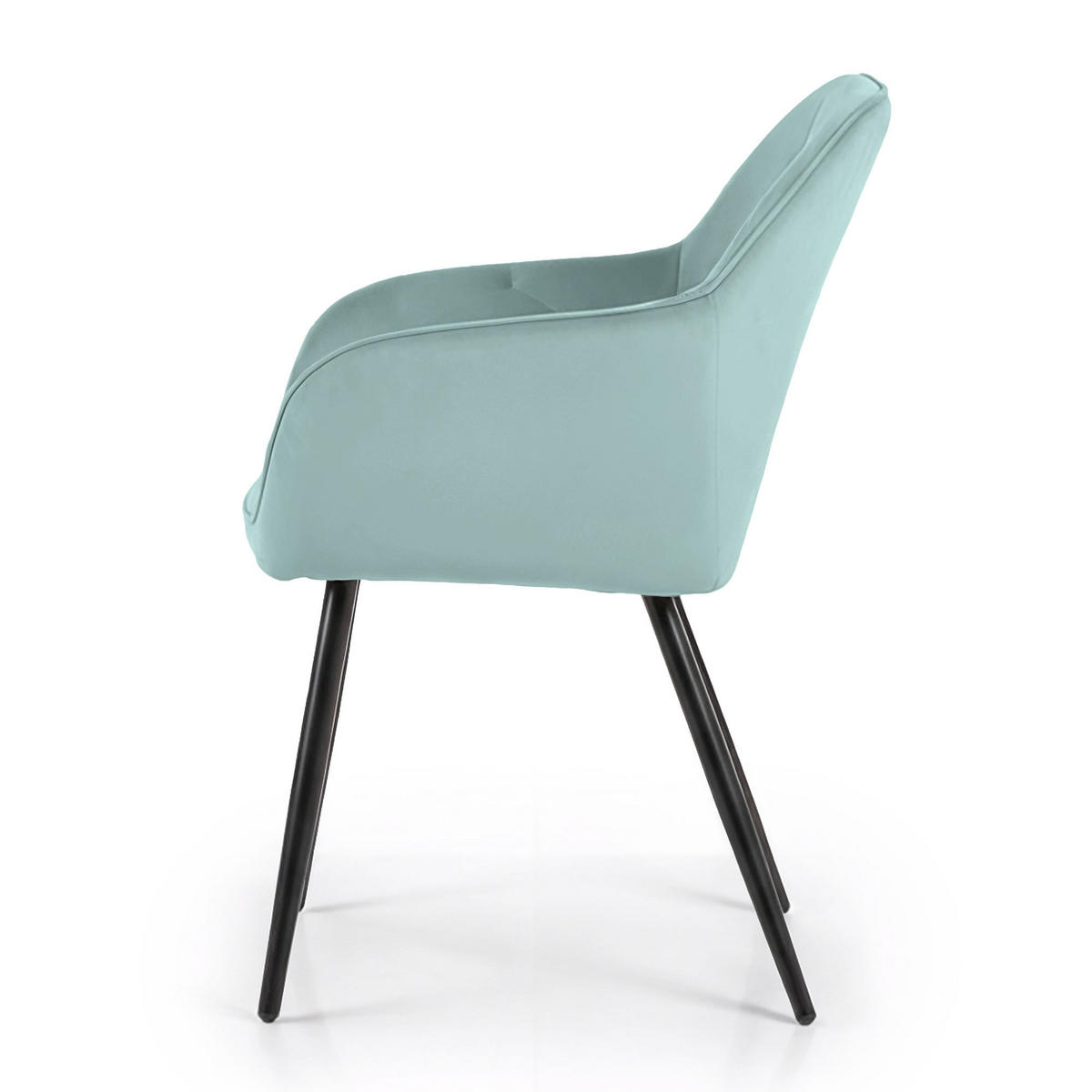 ČALÚNENÉ STOLIČKY 4-dielna sada, kovové nohy tyrkysová, čierna 54,5/82,5/58 - čierna/tyrkysová, textil (55/83/50cm) - RAUMHIRSCH FURNITURE