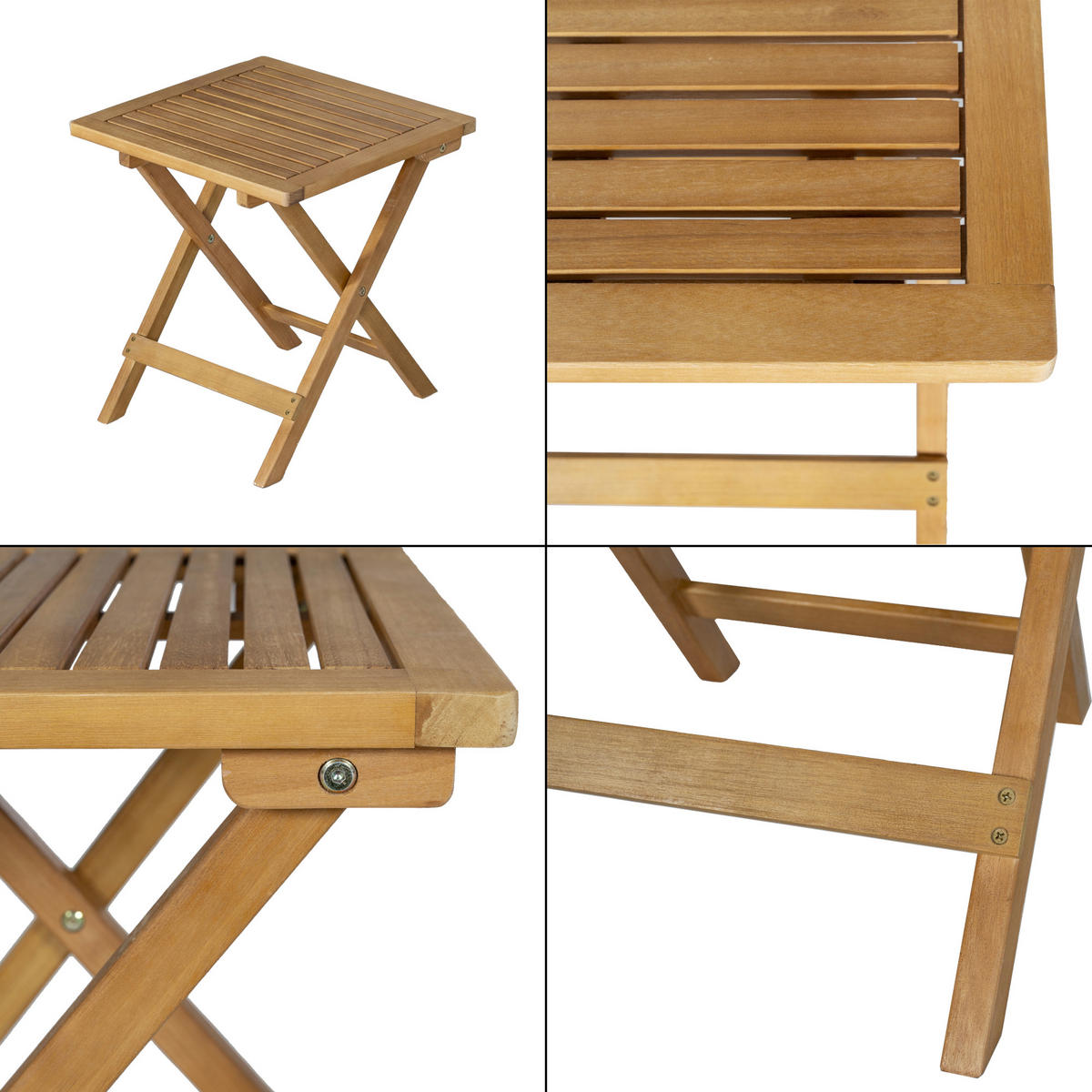 BISTRO-SET 3 TLG. Capistrello - Naturfarben/Weiß, Holz/Textil - casa.pro
