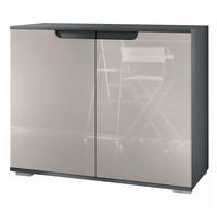 KOMMODE Sylt Sandgrau Hochglanz - Sandfarben, Holzwerkstoff (92.5/75.5/35cm) - Vladon