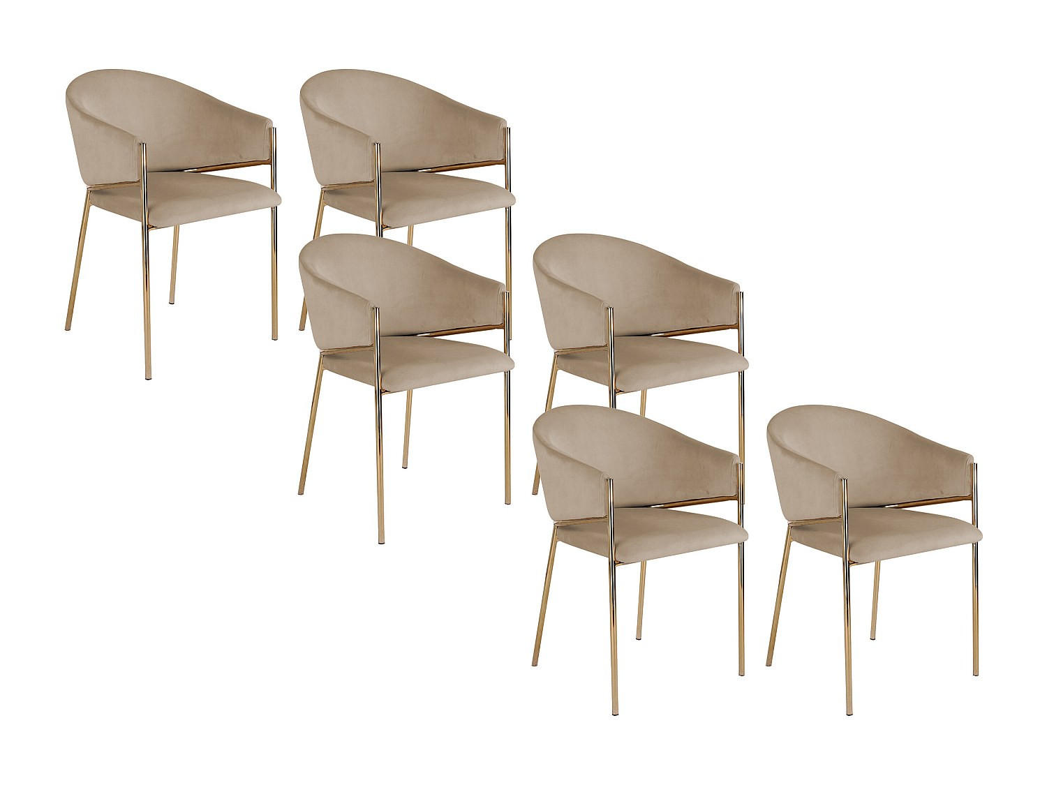 Vente-Unique Stuhl Beige 53x80x61 cm